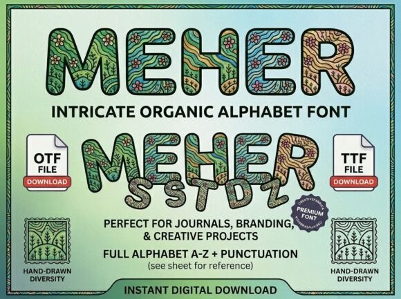 Meher Font: A Decorative Typeface for Editorial Impact